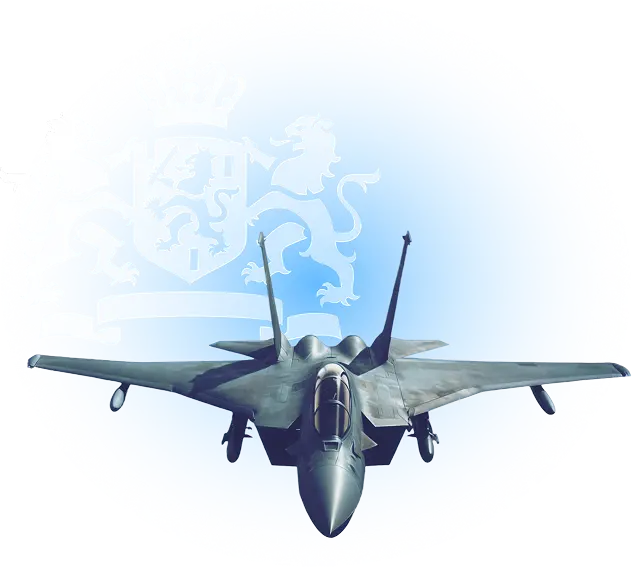 Jet aircraft with Dutch Ministry of Defence crest
