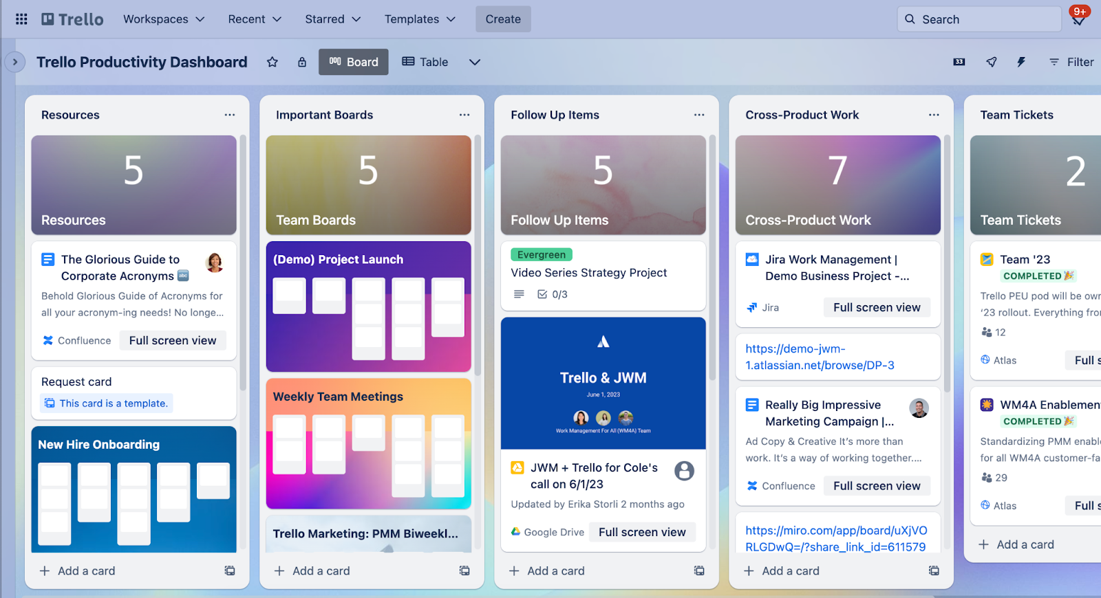 Trello interface