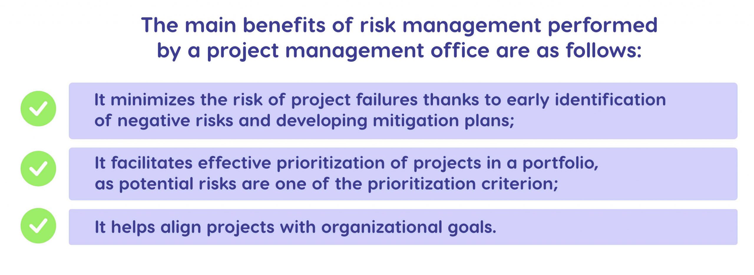 Benefits of PMO risk management