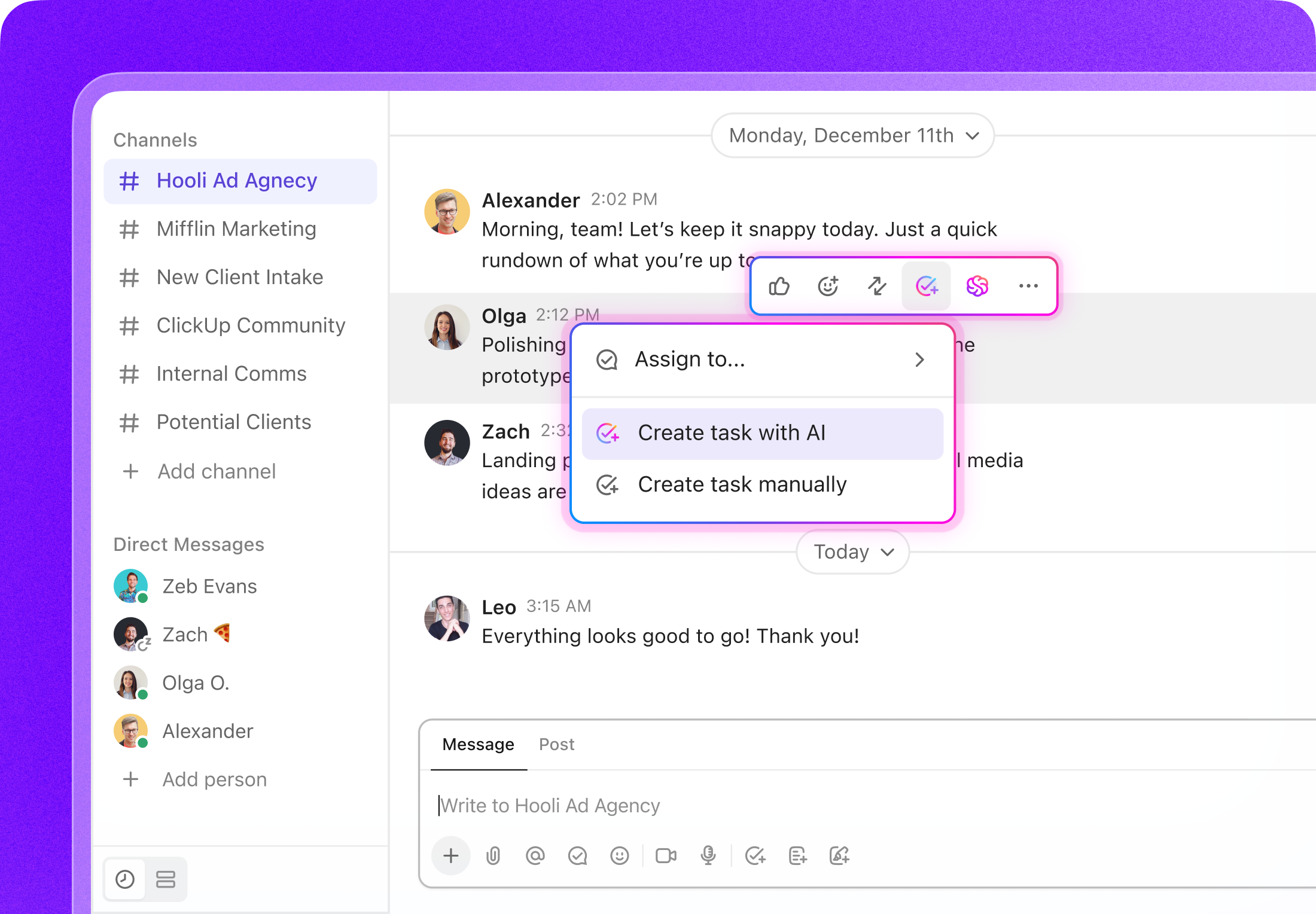 ClickUp AI screenshot