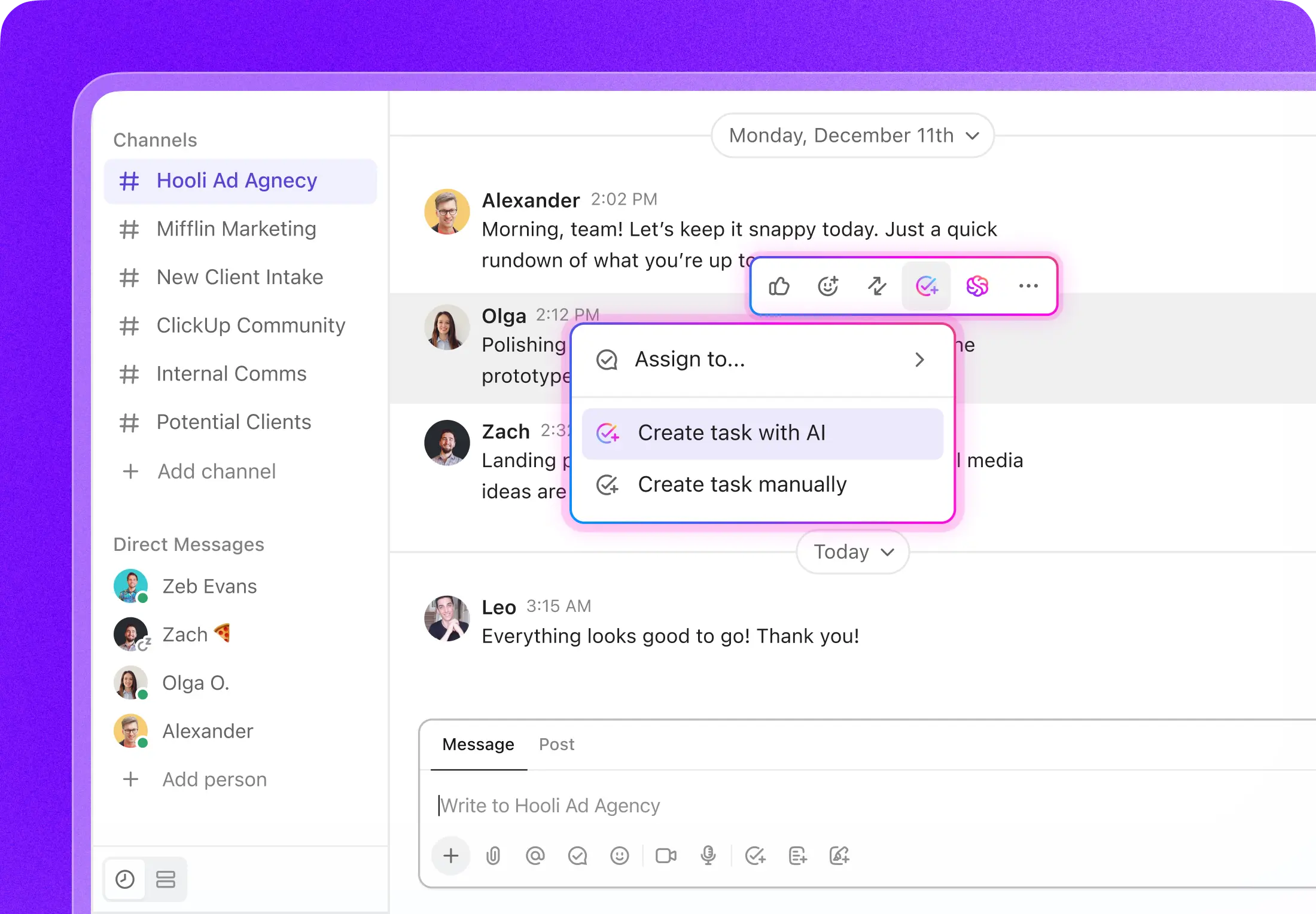ClickUp AI screenshot
