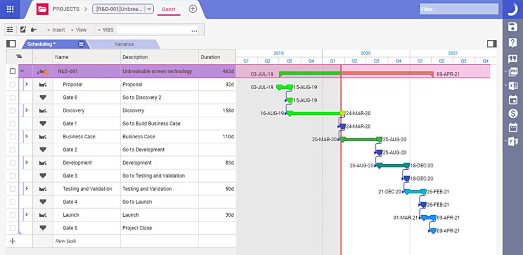Planview interface screenshot