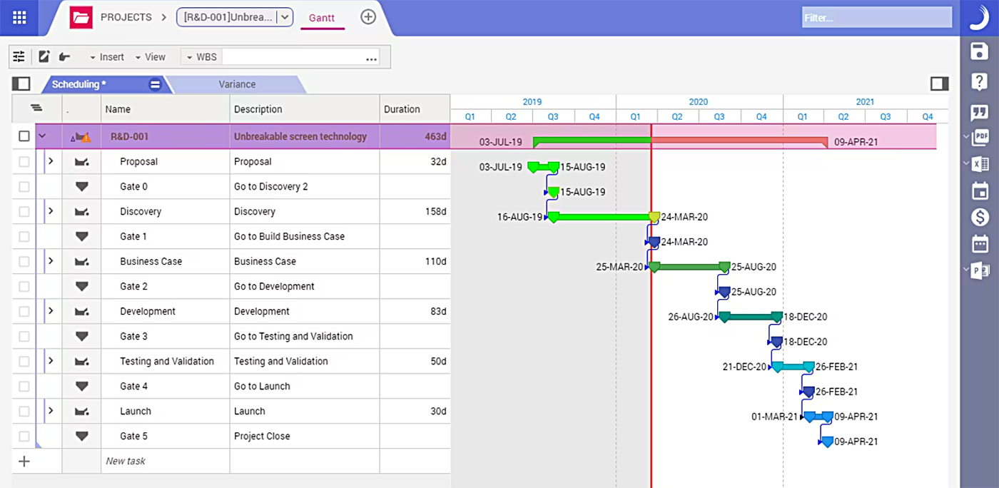 Planview interface screenshot