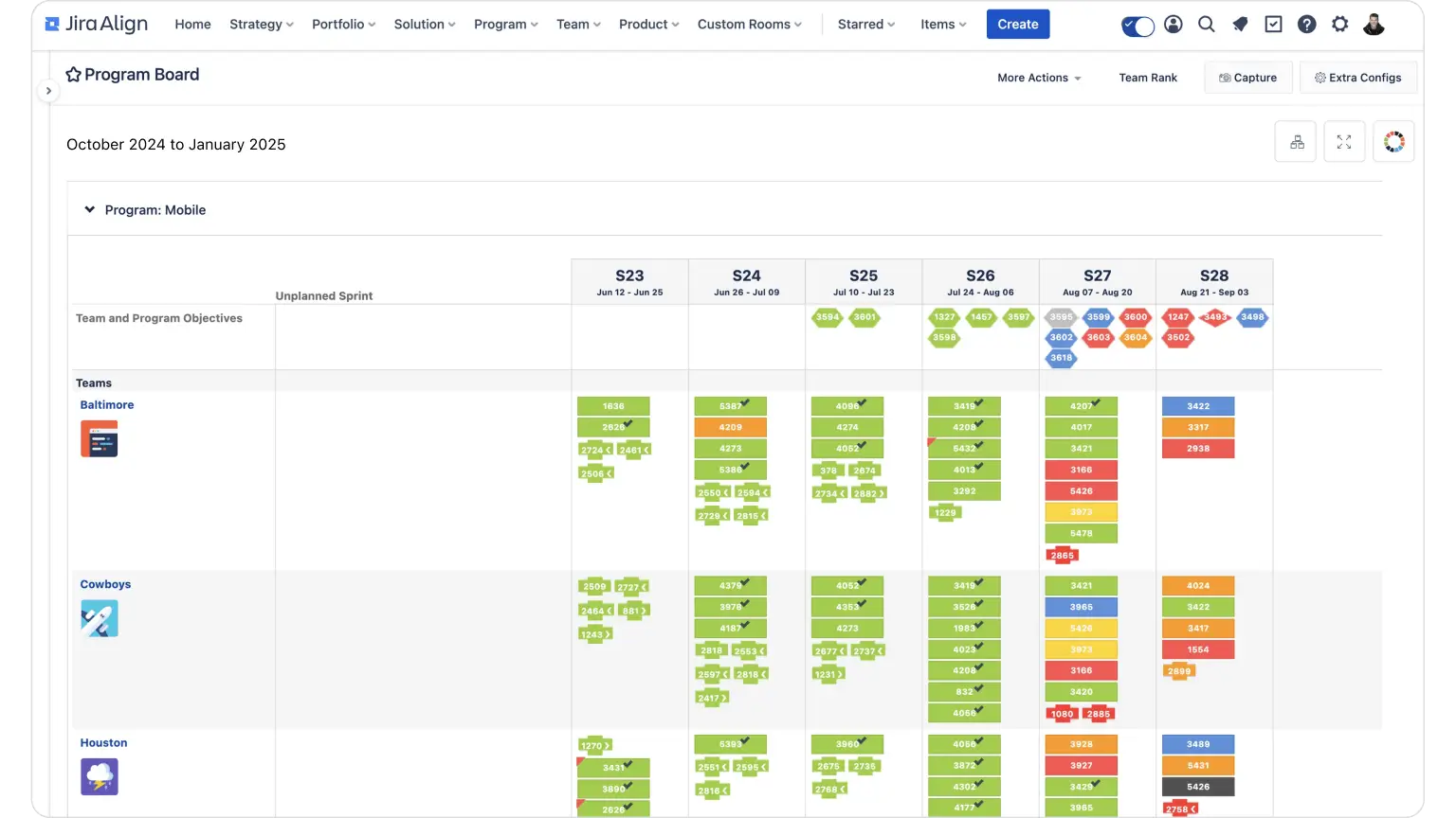 Jira Align dashboard.
