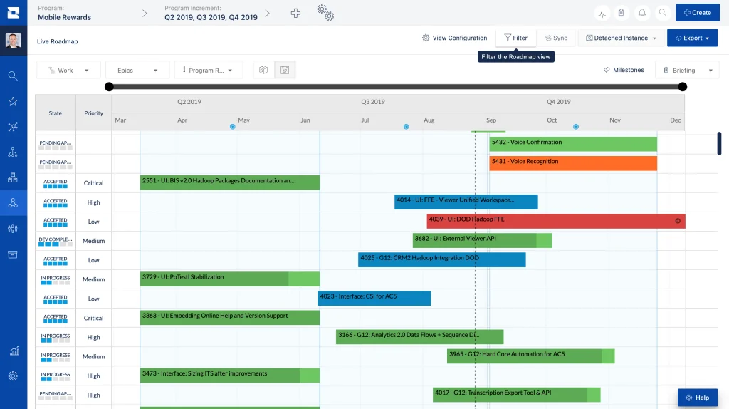 Jira Align interface