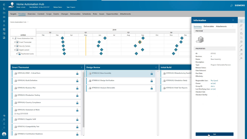 Screenshot with Siemens Teamcenter